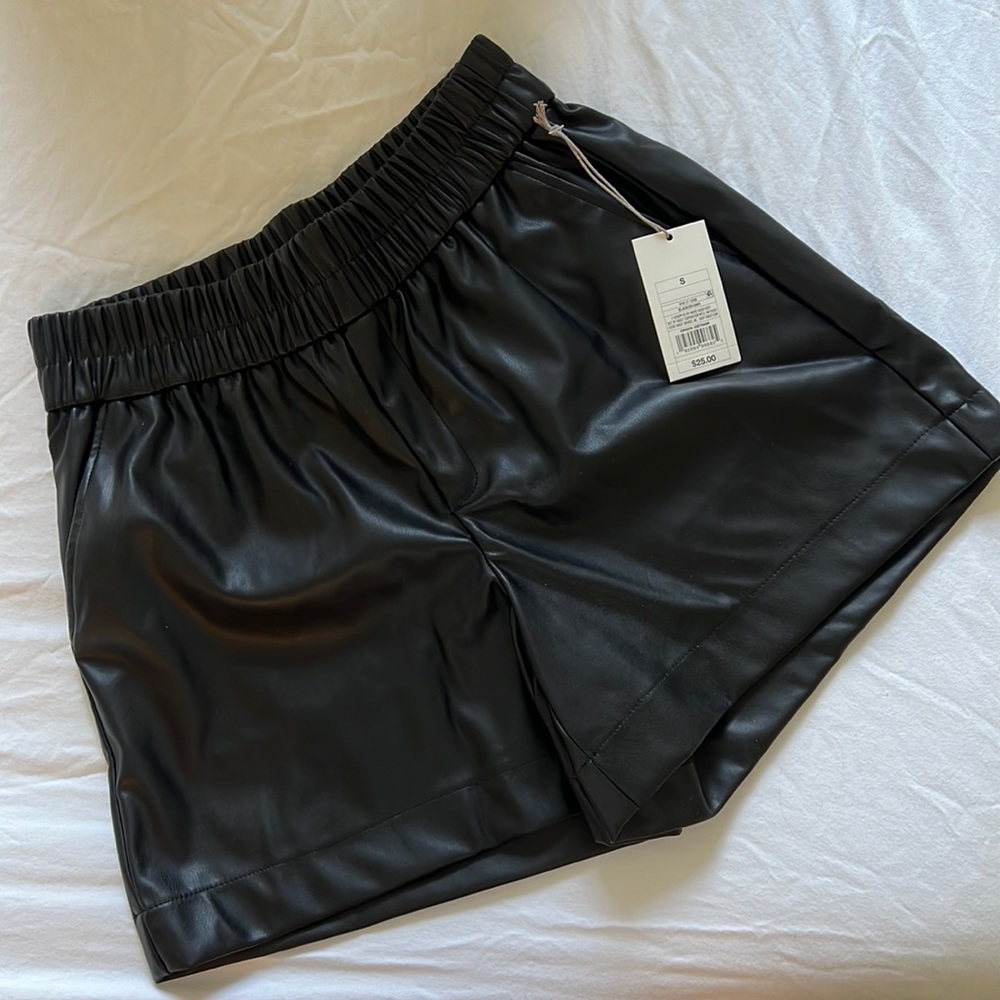 Black Leather Shorts - NWT